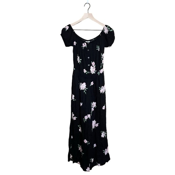 Capulet Gianna Off The Shoulder Floral Cap Sleeve Jumper. Black Pink Size S #997 - Picture 2 of 8